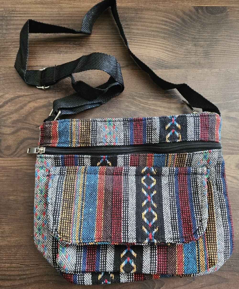 Alfa Fabric Crossbody Bag abstract Aztec Motif
